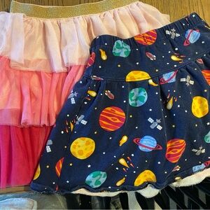 Gymboree Space and Pink Layered Skirt Set